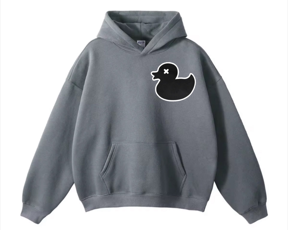 ducqie solid black grey Hoodie
